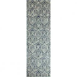Everek Dk. Blue 3 ft. x 8 ft. (2'6" x 8') Floral Transitional Runner by BASHIAN