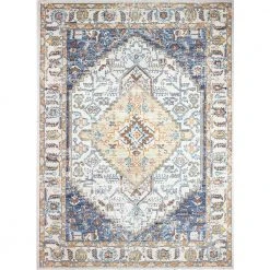 Sorrento Ivory/Navy 9 ft. x 12 ft. (8'6" x 11'6") Geometric Transitional Area Rug by BASHIAN