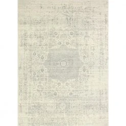Everek Ivory/Silver 9 ft. x 12 ft. (8'6" x 11'6") Floral Transitional Area Rug by BASHIAN